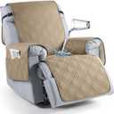 TAOCOCO 100% Waterproof Recliner Chair Cover, Non Slip Recliner Covers for Recliner Chair with Pocket, Washable Reclining Chair Cover Furniture Protector for Kids,Dogs(23.6'', Camel)