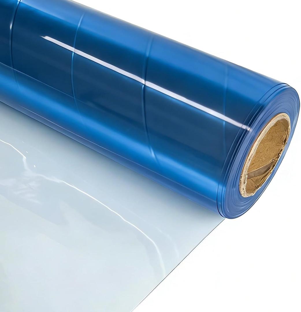 12 Gauge Clear Vinyl Fabric, 40" Wide x 10 Yards, Waterproof & Flexible Vinyl Upholstery Fabric for Cosmetic Bags, Garment Bags, Furniture Protection, Home & Craft Projects - Transparent