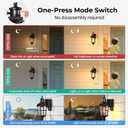 16.4" Motion Sensor Outdoor Lights with GFCI Outlet, 2-Pack ORB Outdoor Porch Light with Water Ripple Glass, 4-Modes Waterproof and Anti-Rust Dusk to Dawn Outdoor Lighting for Garage Patio