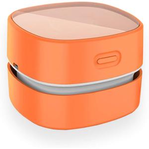 ODISTAR Desktop Vacuum cleaner,Mini table dust sweeper Energy Saving,High endurance up to 400 mins,Cordless&360 Rotatable Design for Cleaning Hairs,Crumbs,Computer Keyboard of gifts for kids (Orange)