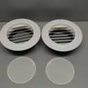 HG Power 6 inch Vent Cover, 2-Pack Soffit Vent, ABS Louver Soffit Exhaust Vent with Built-in Screen Mesh for Bathroom, Kitchen, Attic, Garage Ventilation, White - Opening Size 5.71"