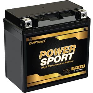 ExpertPower YTX14-BS ATV Battery - 220 CCA AGM Motorcycle Battery 12V 14Ah 10Hr ETX14-BS, UTV, Scooter, Snowmobile, 4 Wheeler Powersports Batteries, Fourtrax 300, Rancher 420, Pioneer 500-700-1000