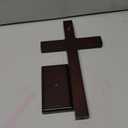 KUXBET Wooden Wall Cross with Stand for Hanging or Standing 12.5 Inch Jesus Christ Catholic Wood Crafted Cross for Wall Decoration Table Home Decor