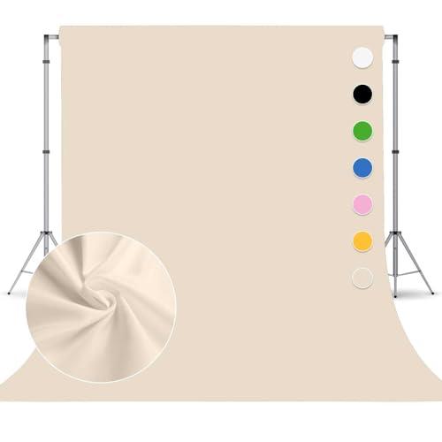 Beige Photo Backdrop,Photo Booth Portrait Photography Backdrops,Studio Beige Backdrop for Photoshoot Streaming Video Shooting 8ft x 10ft