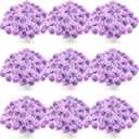 Tigeen 100 Pcs Hydrangea Artificial Flowers Bulk 7.48 Inch Artificial Hydrangeas with Removable Stems Faux Flowers Wedding Decor for Home Garden Party Decoration DIY Project (Lavender)