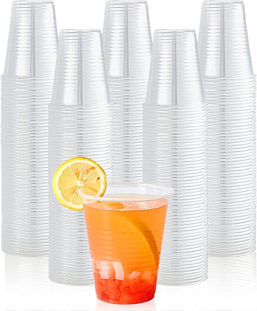 Lilymicky 300 Pack 12 oz Clear Plastic Cups, Cold Disposable Plastic Drinking Cups for Parties, Picnic, BBQ, Travel, and Events