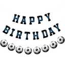 Adecortalk Soccer Happy Birthday Banner Soccer Birthday Party Garland for Boys Girls Birthday Party Decorations, Set of 4