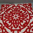 Alysheer Embroidered Decorative Throw Pillow Covers 18"x18" Set of 2pcs, Classic Boho Mandala Knit Pattern Cotton Canvas Cozy Cushion Cases for Sofa Couch Living Room (Coral Peach)