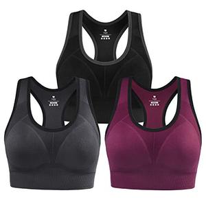 IUGA Sports Bras for Women High Impact Racerback Sports Bra Seamless Padded Sports Bra Yoga Bras Workout Bra Activewear Bra, L