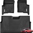 YITAMOTOR Custom Fit Floor Mats Compatible with 2015-2025 Ford F-150 Super Cab/Extended Cab with 1st Row Bench Seats Only, All Weather Protection 2 Row Floor Liner Set Black