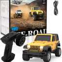 [4WD Edition 1/36 Scale Mini RC Crawler Car, Toys for Age 8-14 Old Birthday Gifts, Micro RC Truck 44 Small Cars with Off Road Full Proportional RTR 2.4GHz Remote - Yellow