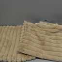 DecorUhome Cozy Faux Fur Throw Pillow Covers 24x24 Set of 2 Decorative Soft Plush Striped Modern Farmhouse Boho Couch Euro Sham Pillow Cases with Velvet Back for Sofa Bed Living Room, Khaki Brown