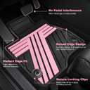 Rubber Floor Mats for Toyota Tacoma 2024-2026 (Not Fit Hybrid) Black & Pink