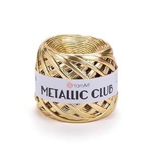 YarnArt Metallic Club Yarn Super Bulky T-Shirt Yarn 100% Polyester Yarn 6.35 oz / 180 gr, 60 yrds / 55 Meters, Shiny Colors, Handbag Yarn, Rug, Chic Night bah Yarn, Crochet Bag Yarn (8105)