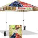 EAGLE PEAK Pop Up Canopy Tent with Wheeled Carry Bag, 8 Stakes, 4 Ropes, 4 Weight Bags, Easy Set Up Tent Canopy, 10x10 ft, 100sqft of Shade, Fruit Stand