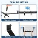 2 x TICONN Over The Door Hooks, 6 Heavy Duty Dual Coat Rack All Aluminium Coat Hanger for Jacket Hat Towel in Bathroom Bedroom Dorm(Black, 1PK)