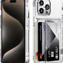 ACANDYA for iPhone 15 Pro Max Case Wallet Clear Protective Phone Case with Credit Card Holder Heavy Duty Protection Shockproof Anti-Scratch Anti-Yellow Cover for iPhone 15 Pro Max 6.7 inch Transparent