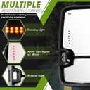 Towing Mirrors for Chevy Silverado/GMC Sierra 1500 (2014 2015 2016 2017 2018), 2500HD 3500HD (2015 2016 2017 2018 2019) Turn Signal/Running Lights Power Heated (Painted White), Dotted Light