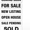 Real Estate Sign Riders | Set of 6 Aluminum (Metal) Printed Signs with Different Messages for Real Estate | 24x6 Inches | White with Black Text