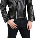 Grease T-Birds Men's Jacket Size Large Black Faux Leather Biker Style