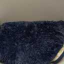 FJZFING Navy Blue Round Rug Ultra-Soft Plush Modern 4x4 Circle Area Rug for Kid's Bedroom, Fluffy Shag Circular Rug for Nursery Room, Non-Slip Home Decor Cute Navy Blue Carpet for Teen's Room