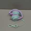 Candy Bila Kids Headphones, Wired Headphones for Kids Over Ear with Microphone, 85/94dB Volume Limiter Headphone for Girls Boys, Foldable Headphone for Learning & Entertainment,Gradient Purple