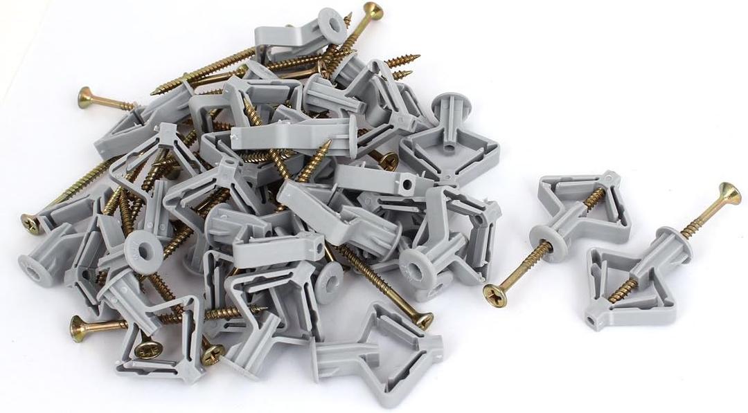 Aexit Wall Curtain Quality Parts Gypsum Board Hollow Expansion Pipe Screw Archor Bolt Plugs 30pcs Model:24as458qo135