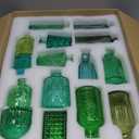 Yaomiao 30 Pcs Vases Bulk Colored Flower Glass Bud Vases Valentine Vintage Colored Glass Bottles Colorful Rustic Embossed for Home Wedding Table Decorations Gifts(Green Series)