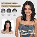 Hairro Human Hair Toppers For Thinning Hair Natural Black Topper Hair Pieces For Women No Bang Middle Part Side Bangs Hair Clip Short Thin Wiglet 10 Inches 20g #1B