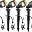EDISHINE Low Voltage LED Landscape Lights with 35 Beam Angle, 3.2W 240LM 3000K Outdoor Landscape Lighting, CRI 80, Waterproof SpotLights for Trees, House, Yard, Garden, ETL Listed, 4 Pack