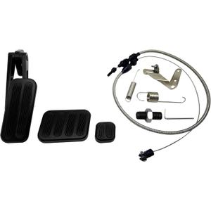 X-AVION Universal Floor Mount Throttle Pedal with 36 Throttle Cable, Return Spring Kit, Billet Aluminum Throttle Assemblies and Pedal Pads