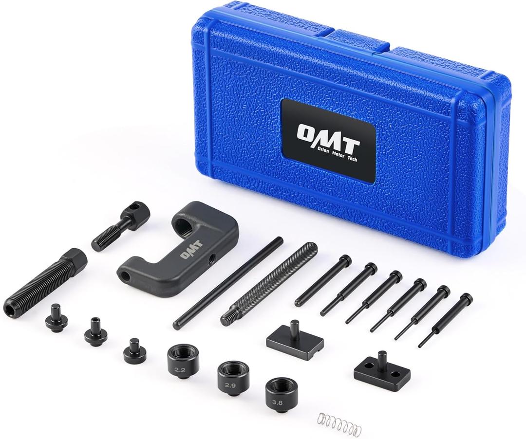 Orion Motor Tech 19pc Chain Brake Tool Kit with C Frame 3 Anvils 5 Break Tips, Dirtbike ATV Bicycle Motorcycle Chain Tool Chain Link Removal Tool Chain Rivet Tool for Cam & 25 to 630 Chains (blue)