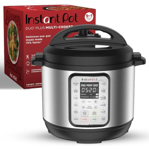Instant Pot Duo Plus 9-in-1 Multicooker, Pressure Cooker, Slow Cook, Rice Maker, Steamer, Sauté, Yogurt, Warmer & Sterilizer, Includes App With Over 800 Recipes, Stainless Steel, 6 Quarts