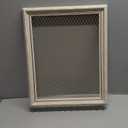 Heesch Hanging Earring Organizer Frame Wall Mounted Jewelry Holder Vintage Rustic Stud Earring Display with Removable Rod and 12 Hooks for Necklaces, Bracelets and Rings (Distressed White)