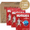 Huggies Size 2 Diapers, Little Snugglers Baby Diapers, Size 2 (12-18 lbs), 186 Count (3 Packs of 62)
