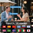 AI Translation Earbuds Wireless Bluetooth - 150 Languages Open-Ear Headphones Translator for iPhone and Android 3-in-1 Real Time Translating Device for Travel Business Learning with Charging Case