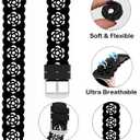 20mm Lace Silicone Watch Bands Compatible with Samsung Galaxy Watch FE/7/6/5/4 40mm 44mm, Galaxy Watch 6 Classic 43mm 47mm, Watch 5 Pro 45mm/ Watch 4 Classic 42mm 46mm/ Active 2 Strap
