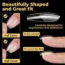 UNA GELLA 600Pcs Short Coffin Nail Tips, Short Coffin Gel Nails Tips Pre Etched 12 Sizes Soft Gel Fake Nails Tips Pre-file Full Cover for Nail Extension Home DIY Salon with Box