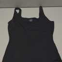 PUMIEY Women's Square Neck Tank Top Sleeveless Double Lined Basic Tops Sharp Collection (Medium, Jet Black)