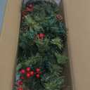 3ft Pre-Lit Christmas Entrance Tree In Urn w/ 40 LED Light Red Berries Pine Cone