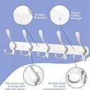 GlazieVault White Coat Hooks for Wall - Stainless Steel Coat Racks (2 Pack) - Heavy Duty White Coat Hooks Wall Mounted - Premium Design Rust Free White Coat Hangers Wall Hoks