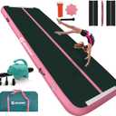 AKSPORT Inflatable Gymnatsics Mat Tumble Track 10ft 13ft 16ft 20ft 23ft Air Tumbling Mat with Air Pump for Home Use/Training/Cheerleading/Yoga