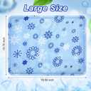 Reallnaive 2 Pcs Reusable Freezable Ice Mat for Buffet Table Chilled Serving Tray Party 19.69 x 15.75 Inches Charcuterie Cooler Cooling Trays for Food, Cheese(Snowflake)
