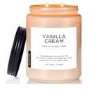 M&SENSE Vanilla Soy Candles, Large 19.4oz Non Toxic 110 Hours Burning Time 100% Natural Organic Soy Wax Candle, Relaxing Aromatherapy Scented Housewarming Gift for Women and Men