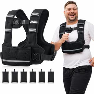 ZELUS Weighted Vest for Women Men, 20-32lb Curve-Fit Ergonomic Design Adjustable Workout Vest with 6 Iron Sand Bags, SGS-Certified Rucking Vest for Strength Training & Cardio Workouts