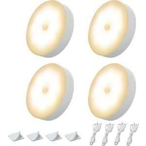 Rechargeable Motion Sensor LED Light 4 Pack