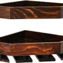 WELLAND Wall Mounted Corner Wine Rack -2 Pack Wooden Rustic Floating Corner Wine Holder with 6-7 Glass Slot Holder