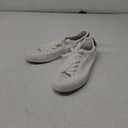 FRACORA Mens Canvas Shoes White Black Sneakers Low Top Lace Up Casual Shoes (12)