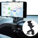 Universal Car Phone Clip for Dashboard, Multifunctional Car Dashboard Mobile Phone Holder, 360 Rotation Auto Rear View Mirror Phone Holder, Compatible with 4"-7" Smartphones