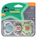 Pack of 3 Tommee Tippee Day & Night Orthodontic Pacifiers 6-18 mos Glow in the Dark